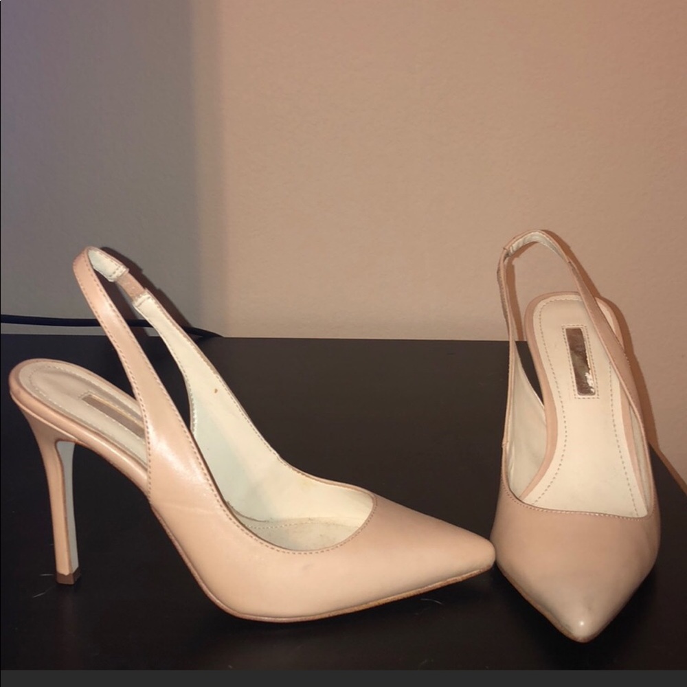 BCBG Nude slingback heels
